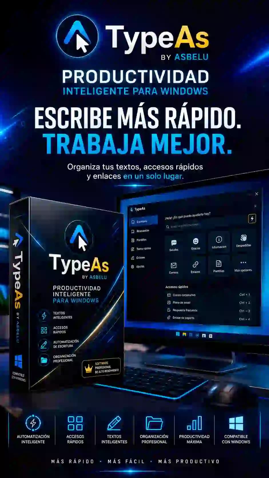 Presentación visual de TypeAs by Asbelu para Windows